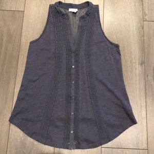 Anthropologie Blue Sleeveless Top